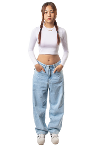 Long Sleeve Crop T-Shirt White