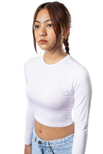 Long Sleeve Crop T-Shirt White