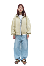 Beige Zip-Up Hoodie