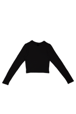Long Sleeve Crop T-Shirt Black