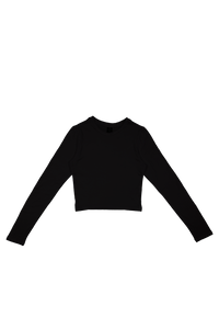 Long Sleeve Crop T-Shirt Black