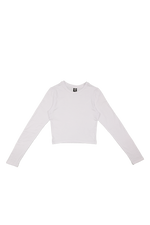 Long Sleeve Crop T-Shirt White