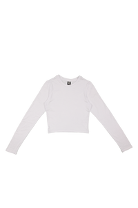 Long Sleeve Crop T-Shirt White